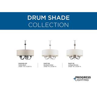 Progress Lighting Quadrant LED Collection 6-Light Matte Black Frosted Glass LED Modern Chandelier Light P400264-031-30