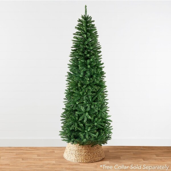 Unlit Spruce Pencil Christmas Tree w/ Folding Metal Base