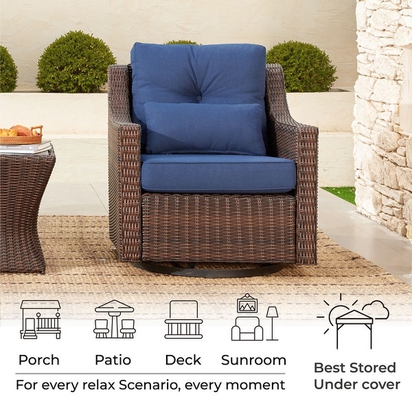 Murphy Outdoor Wicker Patio Furniture Swivel Glider Chair