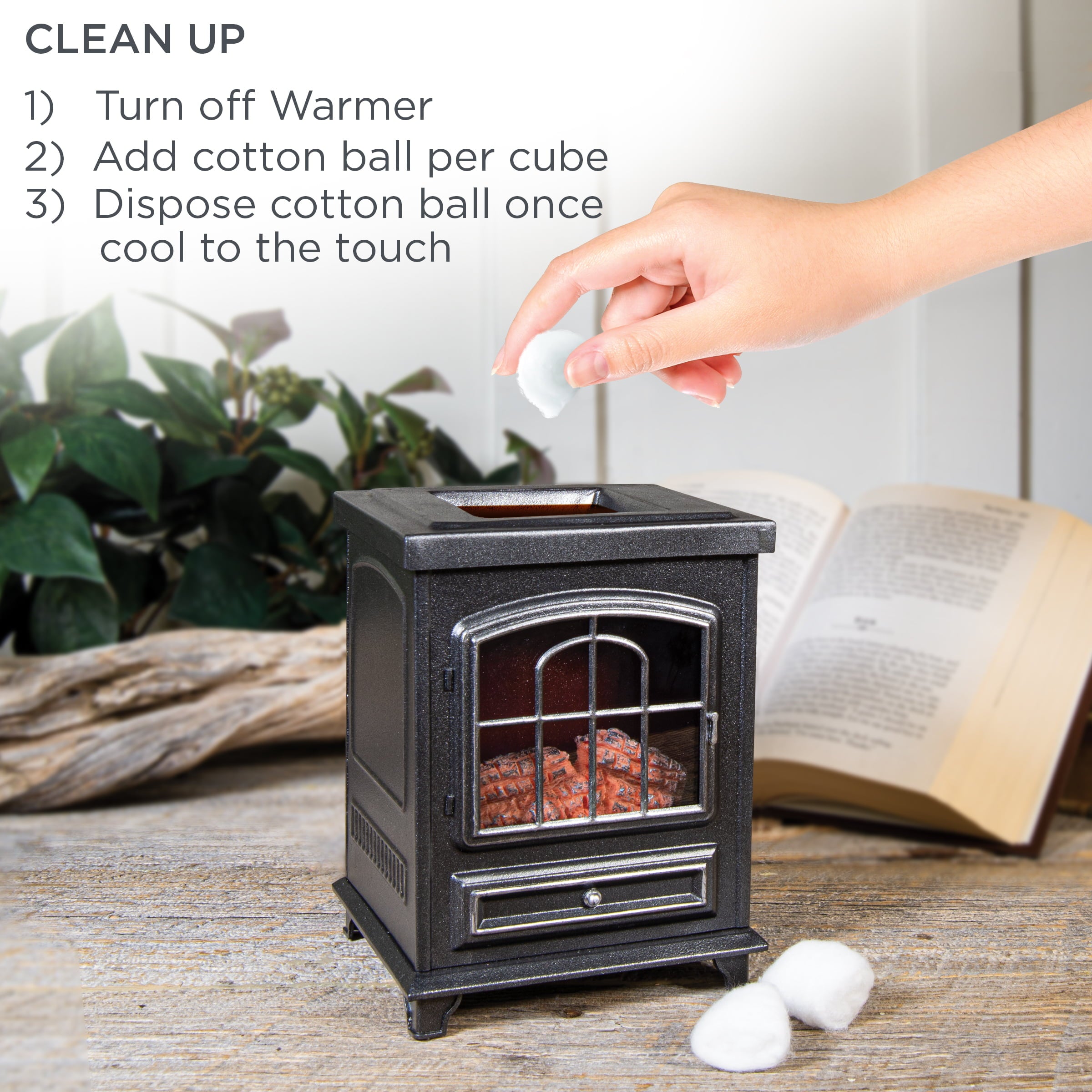 Better Homes and Gardens Full Size Wax Warmer， Flickering Fireplace