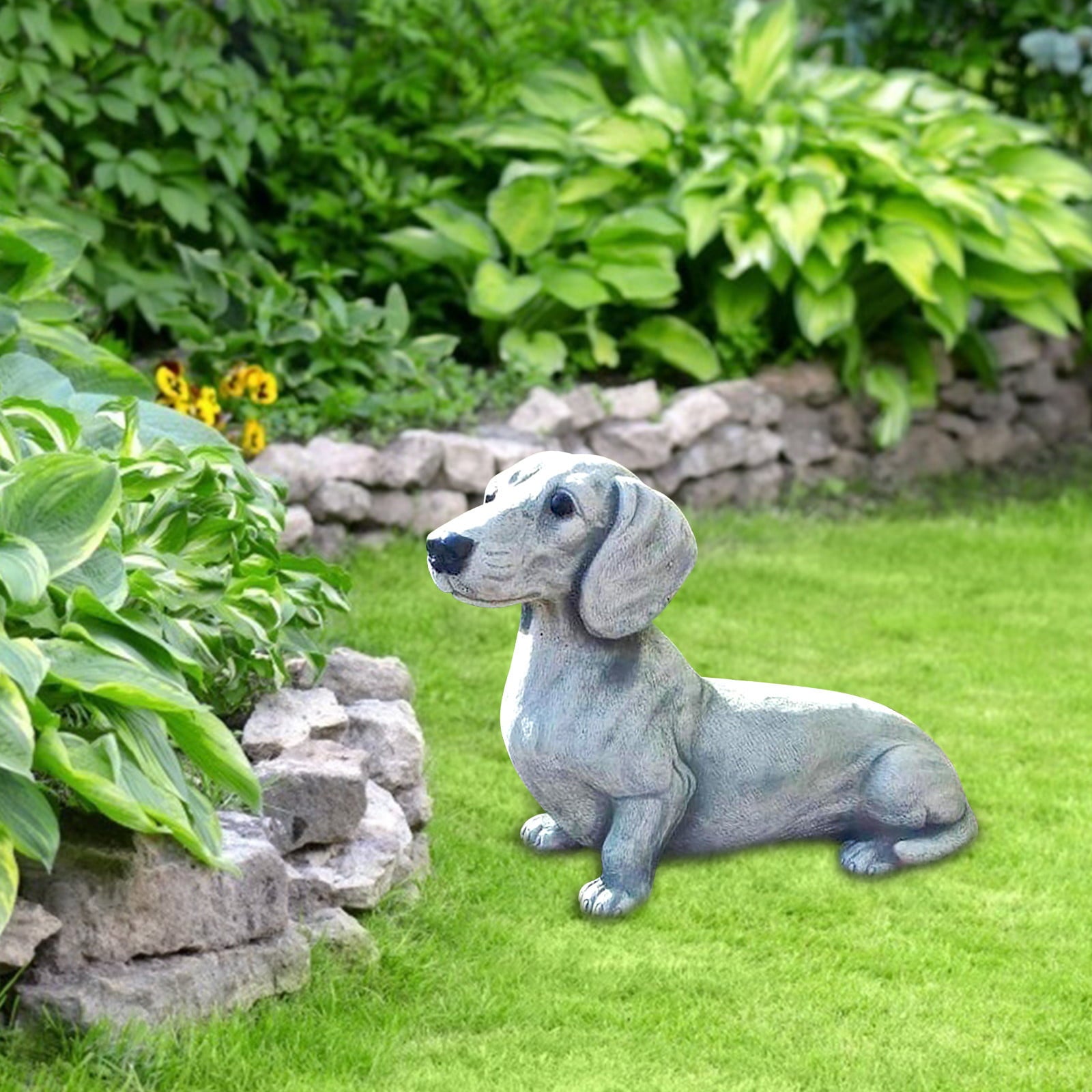 Yawots Resin Cute Gardening Decoration Dog Statue Ornament Sculpture Dog Ornament Garden Statues and Sculptures Outdoor Decor for Patio Yard Lawn Porch Outsides