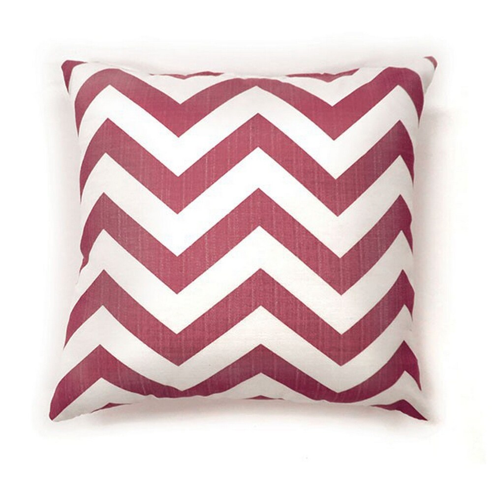 Zoe Contemporary Pillow  Red Chevron  Set of 2  Small