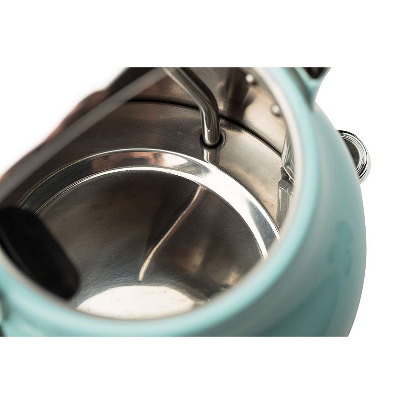 Haden Heritage 1.7 Liter Stainless Steel Electric Kettle with Toaster， Turquoise