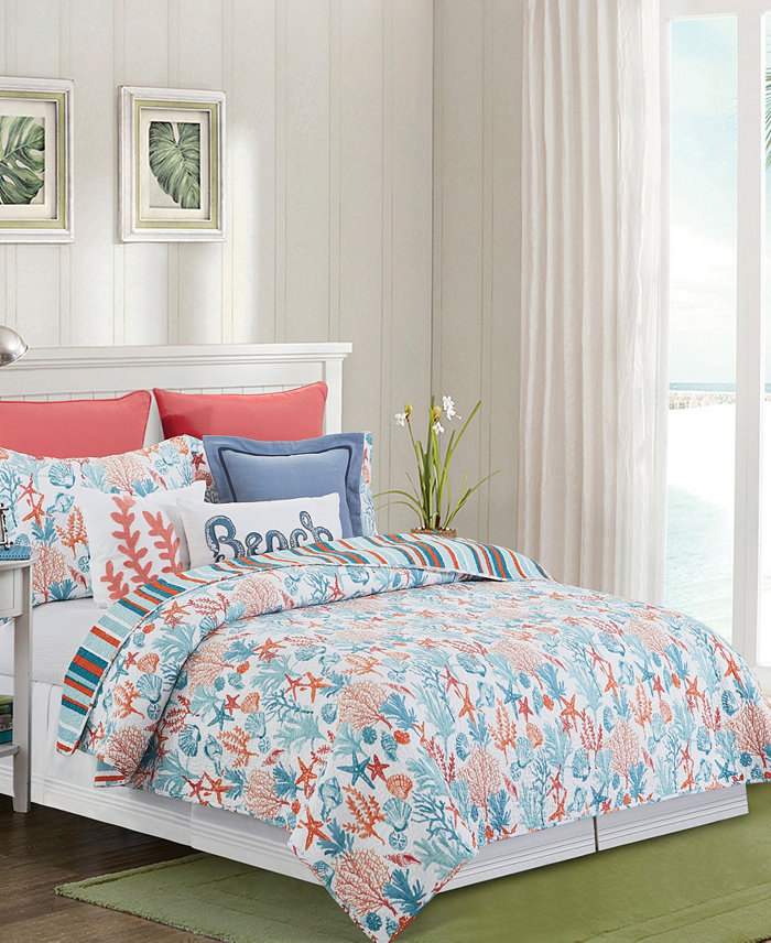 CandF Home Tangerine Coast Quilt Set Collection