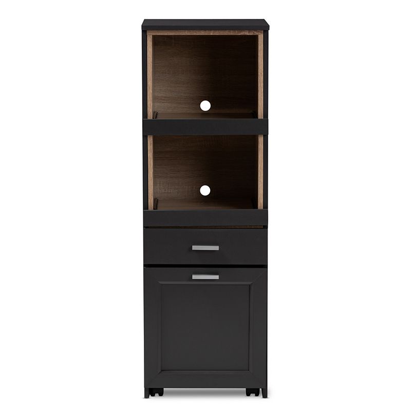 Baxton Studio Fabian Dark Gray Kitchen Storage Cart