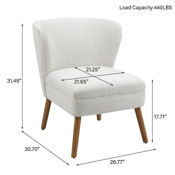 Linen Fabric Armless Accent Chair