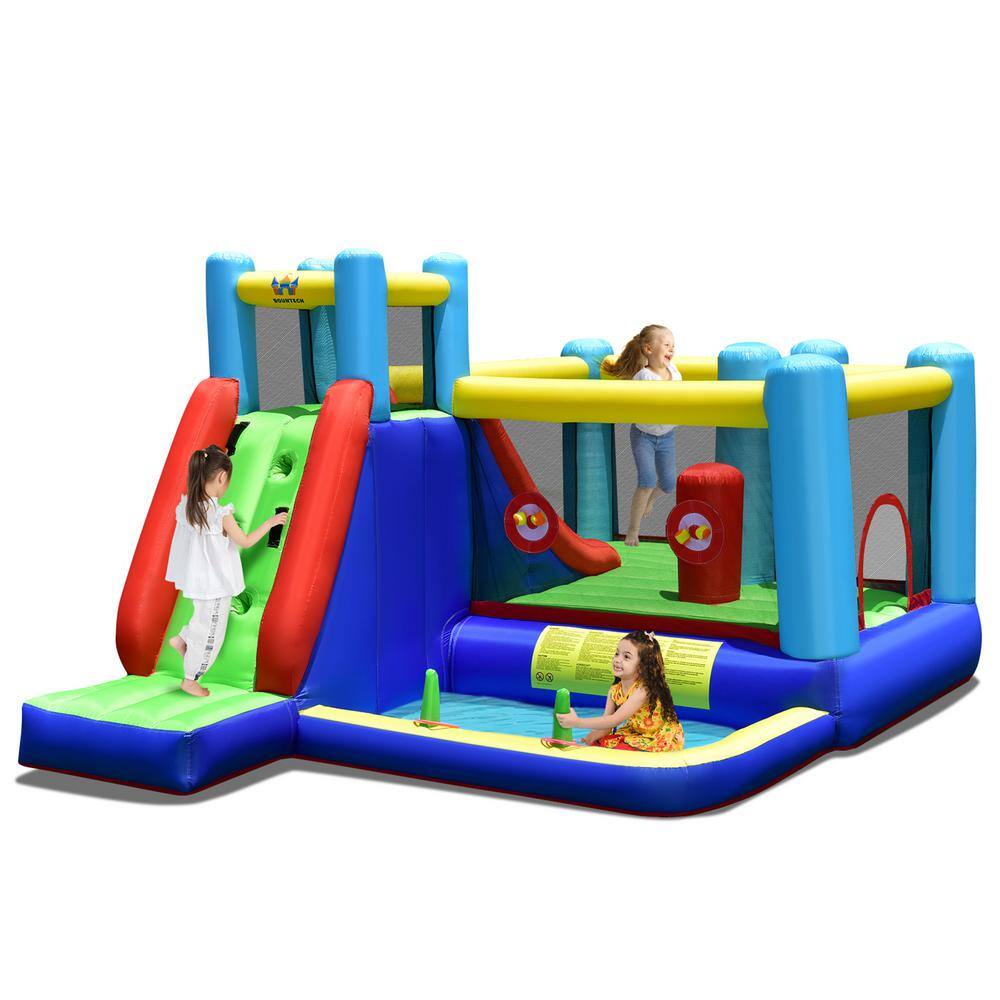 Gymax 8-in-1 Kids Inflatable Bounce House Bouncy Castle Indoor Outdoor Without Blower GYM09776