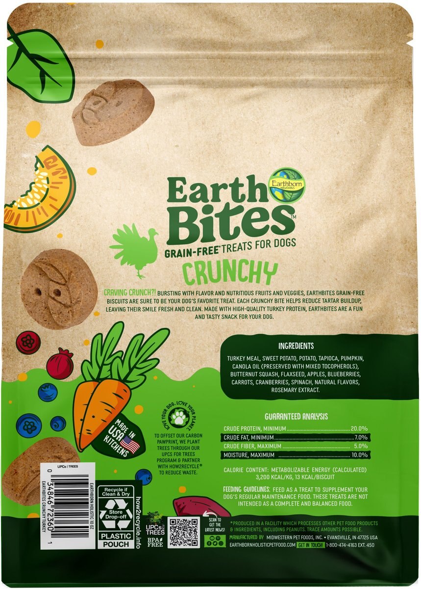 Earthborn Holistic Turkey Flavored Crunchy Dog Treats