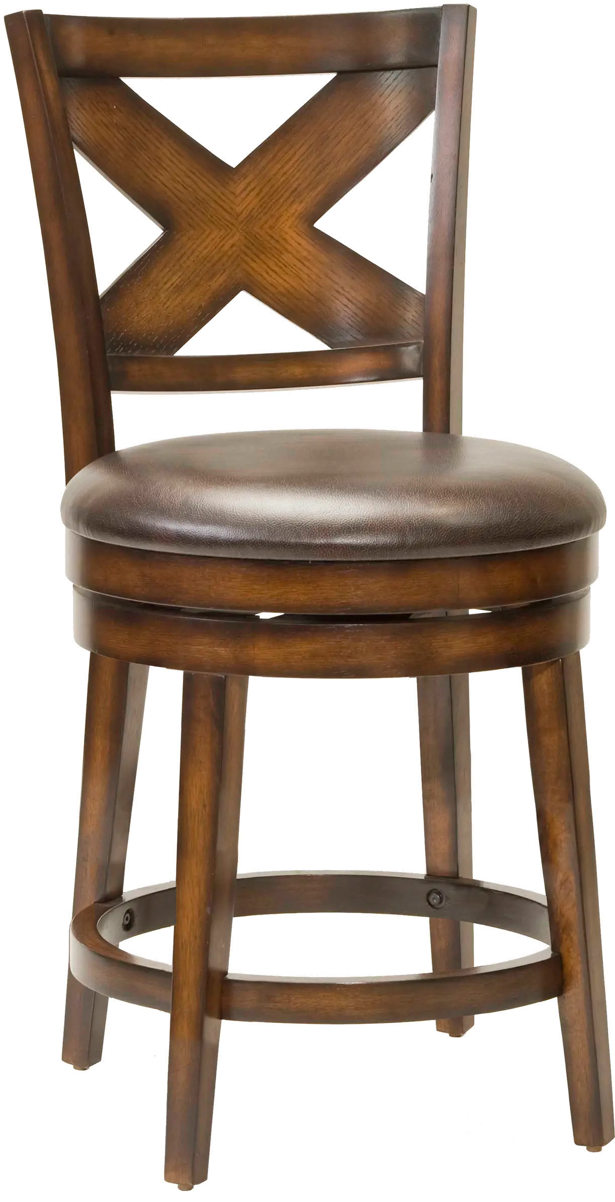 Sunhill Traditional Rustic Oak Swivel Counter Height Stool