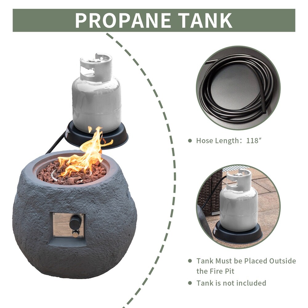 Outdoor Propane Firepit and Side Table   23\