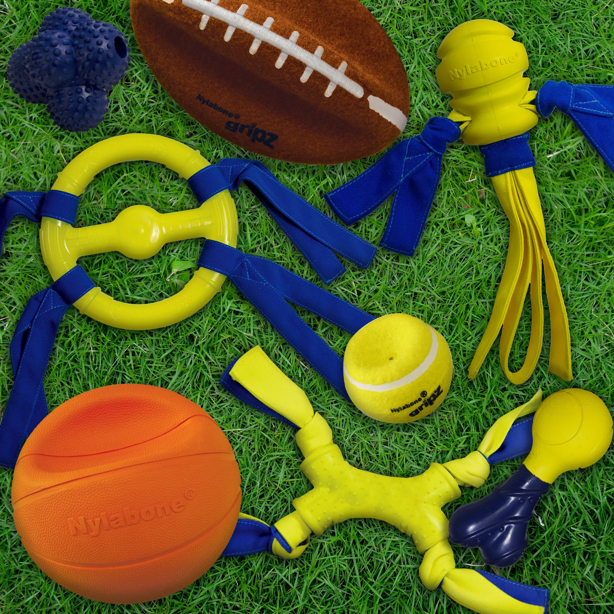 Nylabone Power Play Gripz Football Dog Toy， Medium