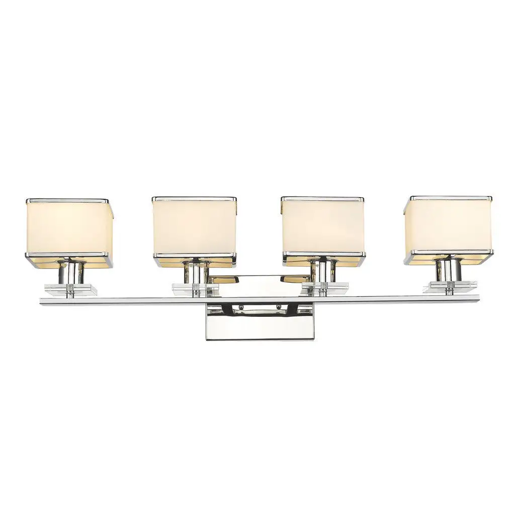 Contemporary 4-light Chrome Bath/Vanity Fixture