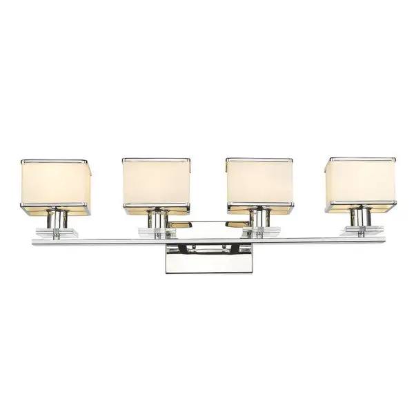 Contemporary 4-light Chrome Bath/Vanity Fixture