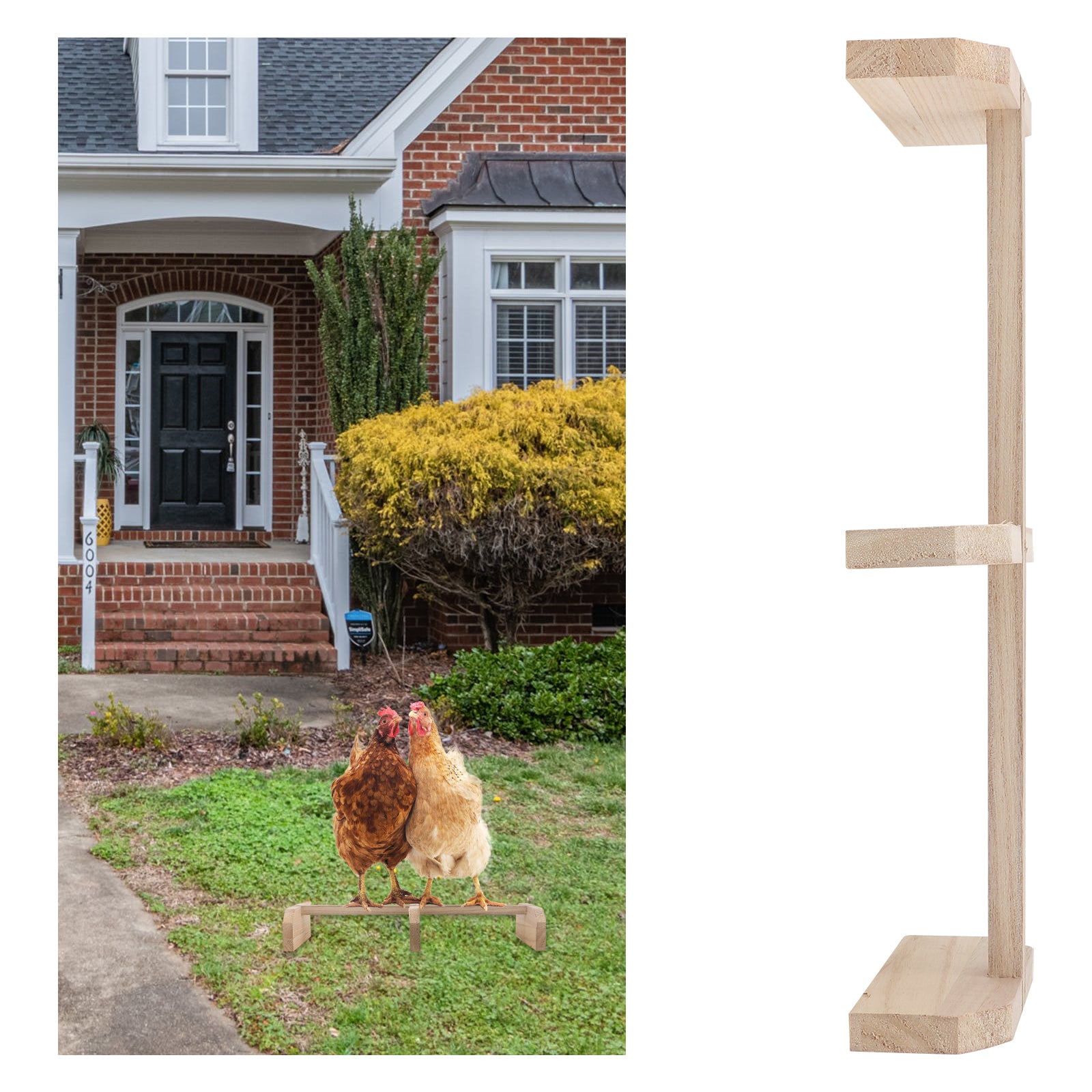 Nuolux Chicken Stand Wood Standing Bird Perchstand Wooden Bar Perch Roosting Chick Swing Toy Rack Parrot Rack Chicks Toys