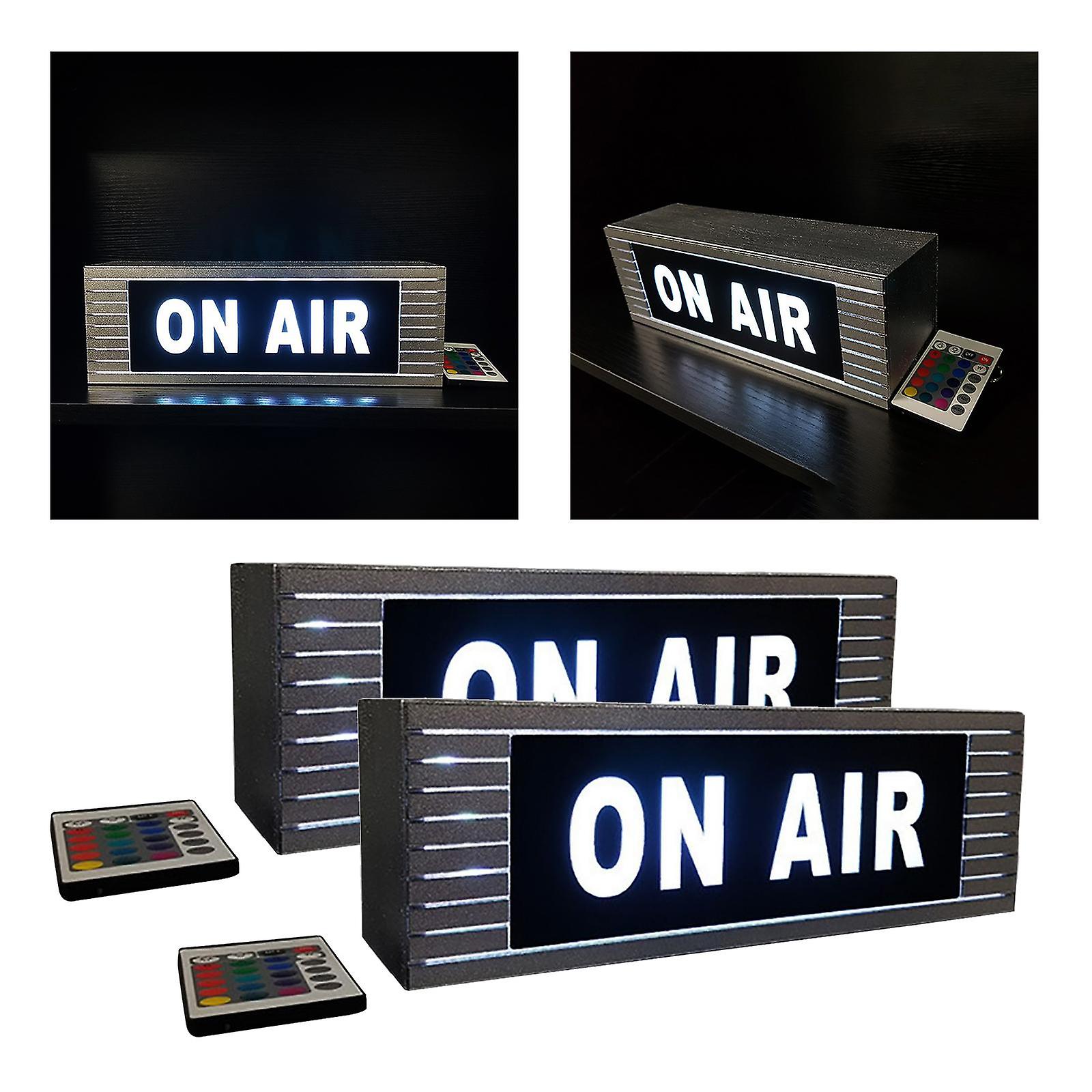 2x On Air Studio Led Light Illuminated Sign Many Lighting Modes，remote Control For Recording Radio Bar Pub Home Decoration