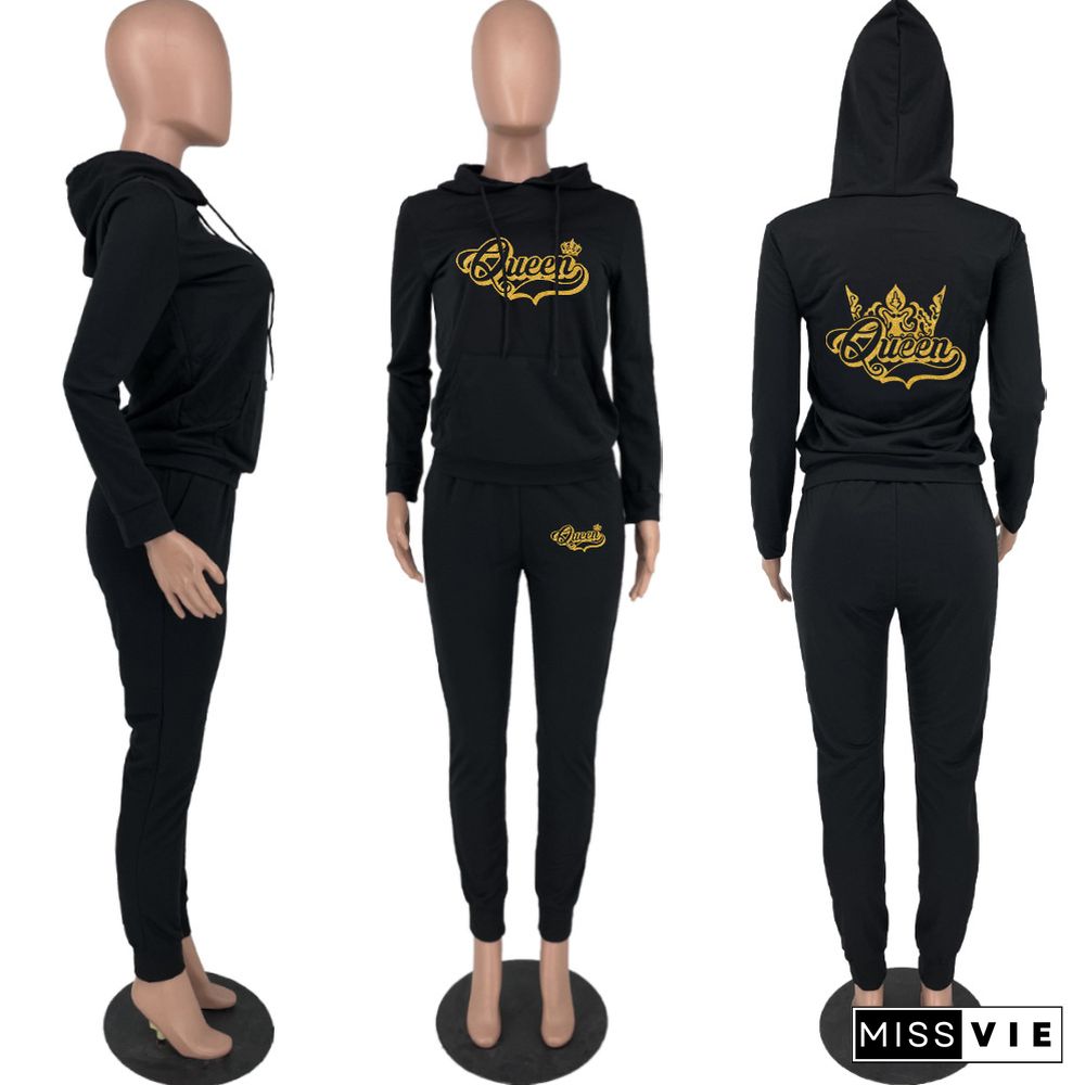 Hoodies Sporty Sweatshirt And Skinny Pants Tracksuit