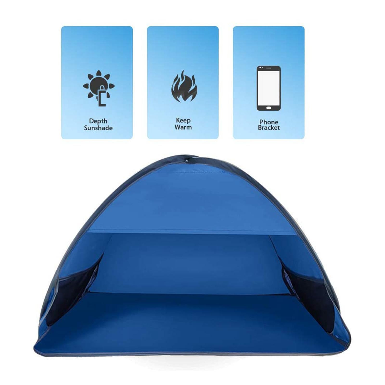 Beach ， Protection Canopy with Phone Holder， Boat， Automatic Shade Tent for Outdoor Picnic Beach Camping - Cloth Blue