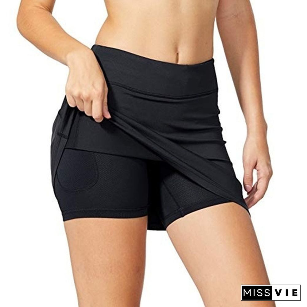 Summer Fashion Women's Active Athletic Skort Skirt With Pockets For Running Tennis Workout