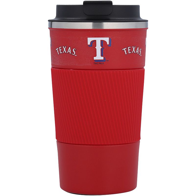 Texas Rangers 18oz Coffee Tumbler with Silicone Grip