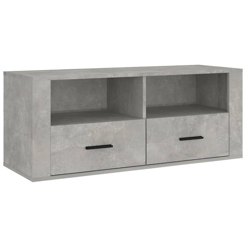 Tv Cabinet High Gloss Grey 104x30x52 Cm Engineered Wood