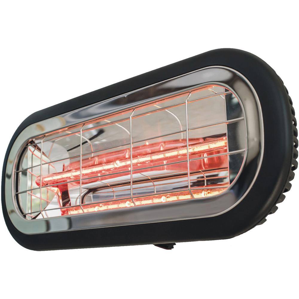 Hanover 18 in. Electric Halogen Infrared Heat Lamp with Mounting Bracket and Tri-Pod Stand Powerful Heating up to 122 Sq. Ft. HAN1001HABLK-TP