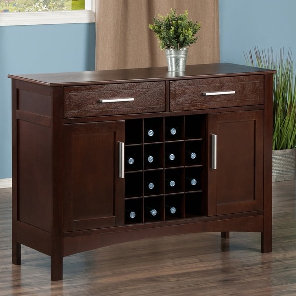 Winsome Gordon Solid and Composite Wood Buffet Cabinet/Sideboard in Cappuccino Finish