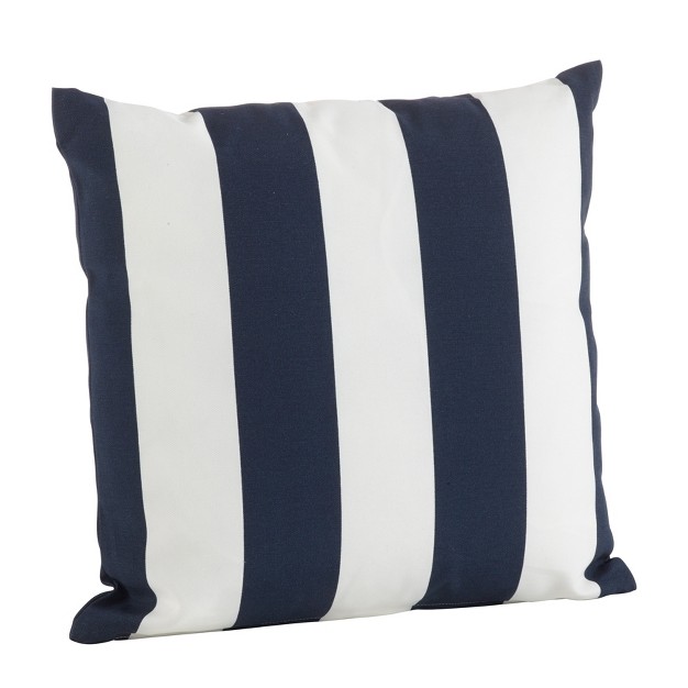 Saro Lifestyle Classic Stripe Indoor outdoor Toss Throw Pillow Poly Filled 21 quot Blue