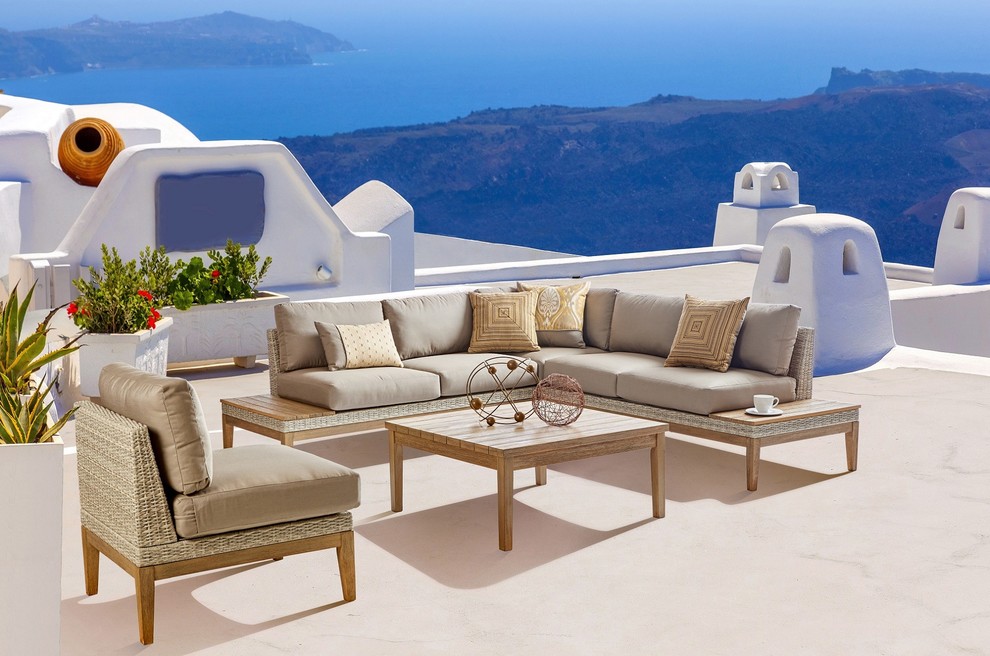 Seneca Falls Patio Square Coffee Table   Transitional   Outdoor Coffee Tables   by South Sea Outdoor Living  Houzz