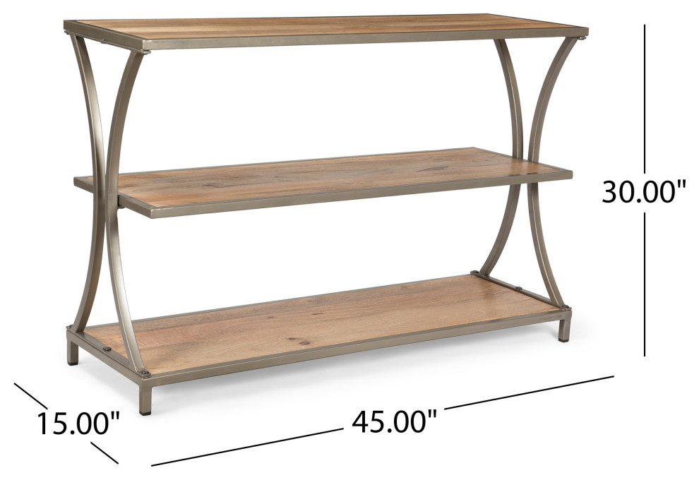 Christine Modern Industrial Handcrafted Mango Wood Console Table   Transitional   Console Tables   by GDFStudio  Houzz