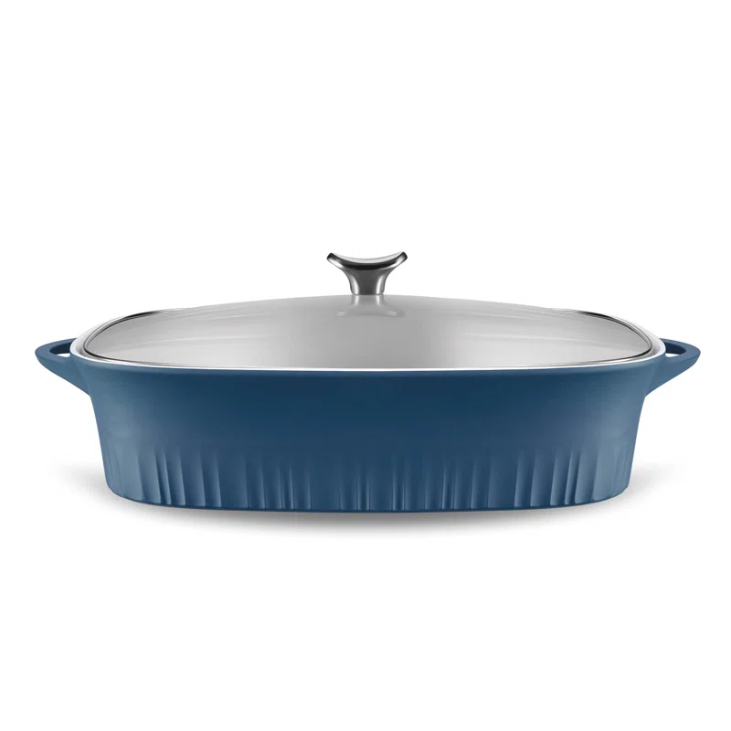 CorningWare 1143671 9 in. x 13 in. Blue Cast Aluminum Baker with Lid