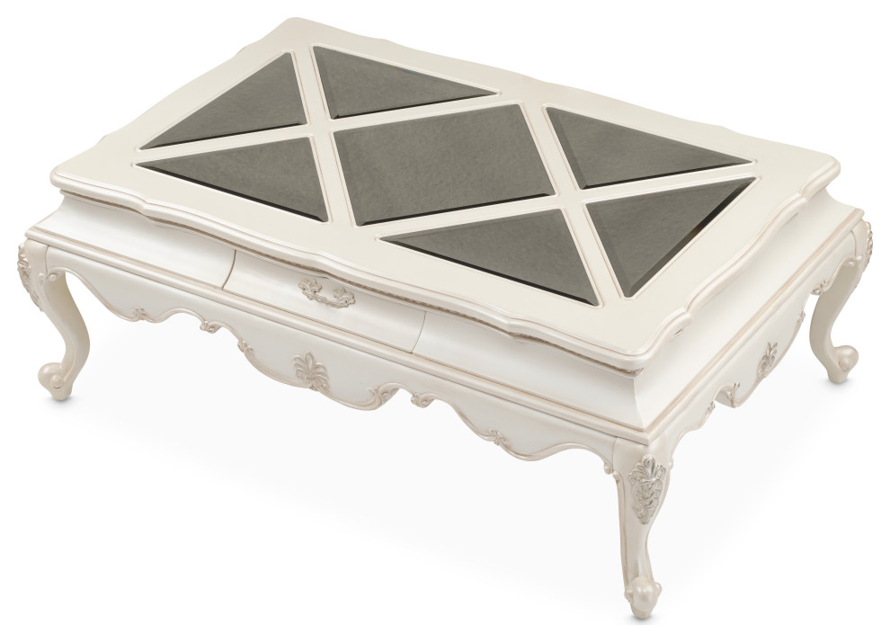 Lavelle Rectangular Cocktail Table   Classic Pearl   Victorian   Coffee Tables   by Michael Amini  Houzz