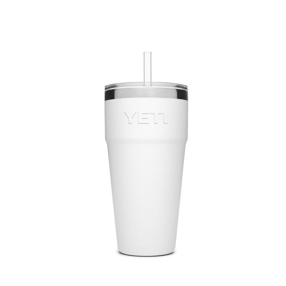 Yeti Rambler Stackable Cup with Straw Lid 26oz， White