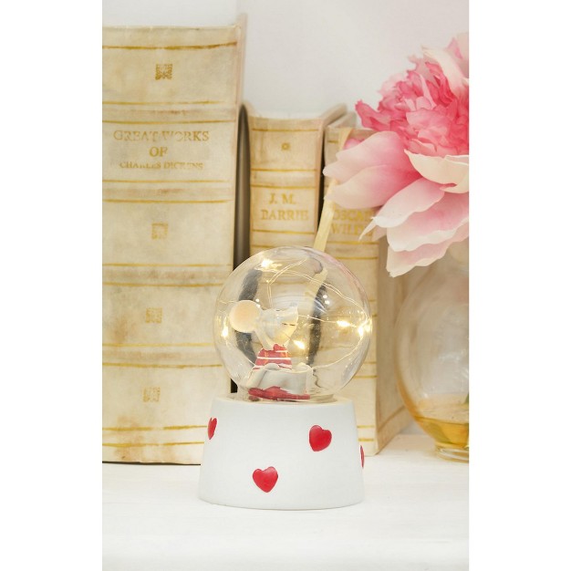 C amp f Home Valentine x27 s Day Snow Globe Mouse With Led Figurine Decorative Cute Farmhouse For Spring Figurines