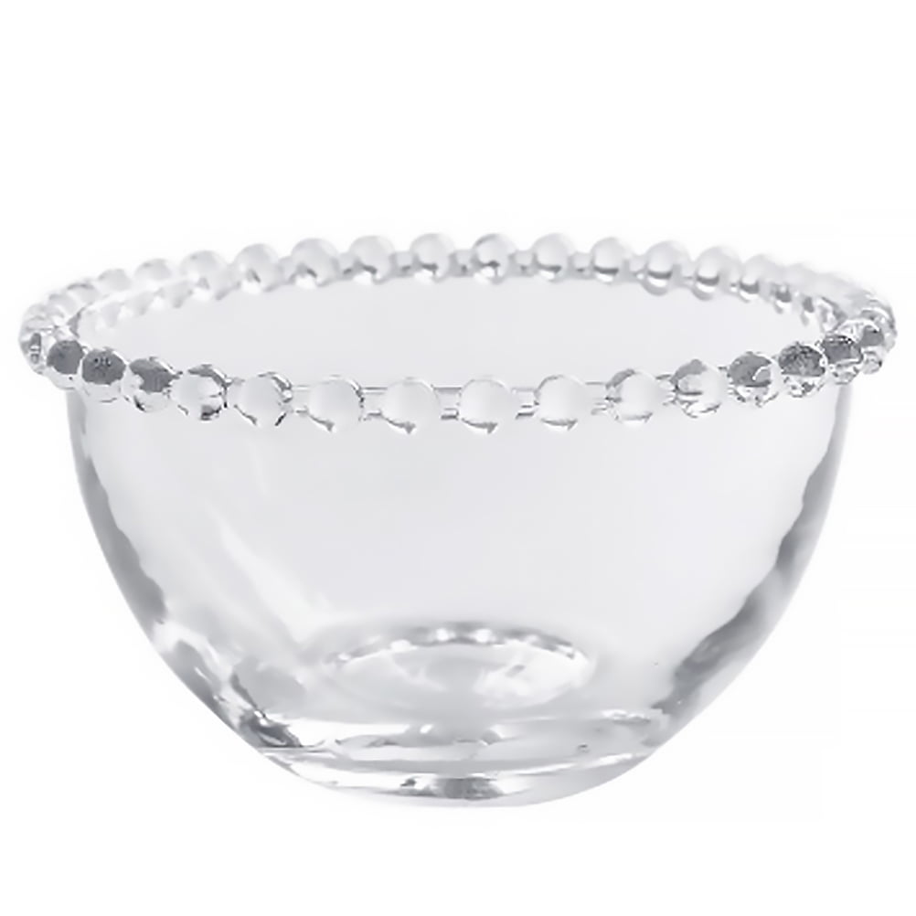 Hemoton 1Pc Transparent Glass Bowl Chic Vegetable Salad Bowl Fruit Plate Storage Bowl