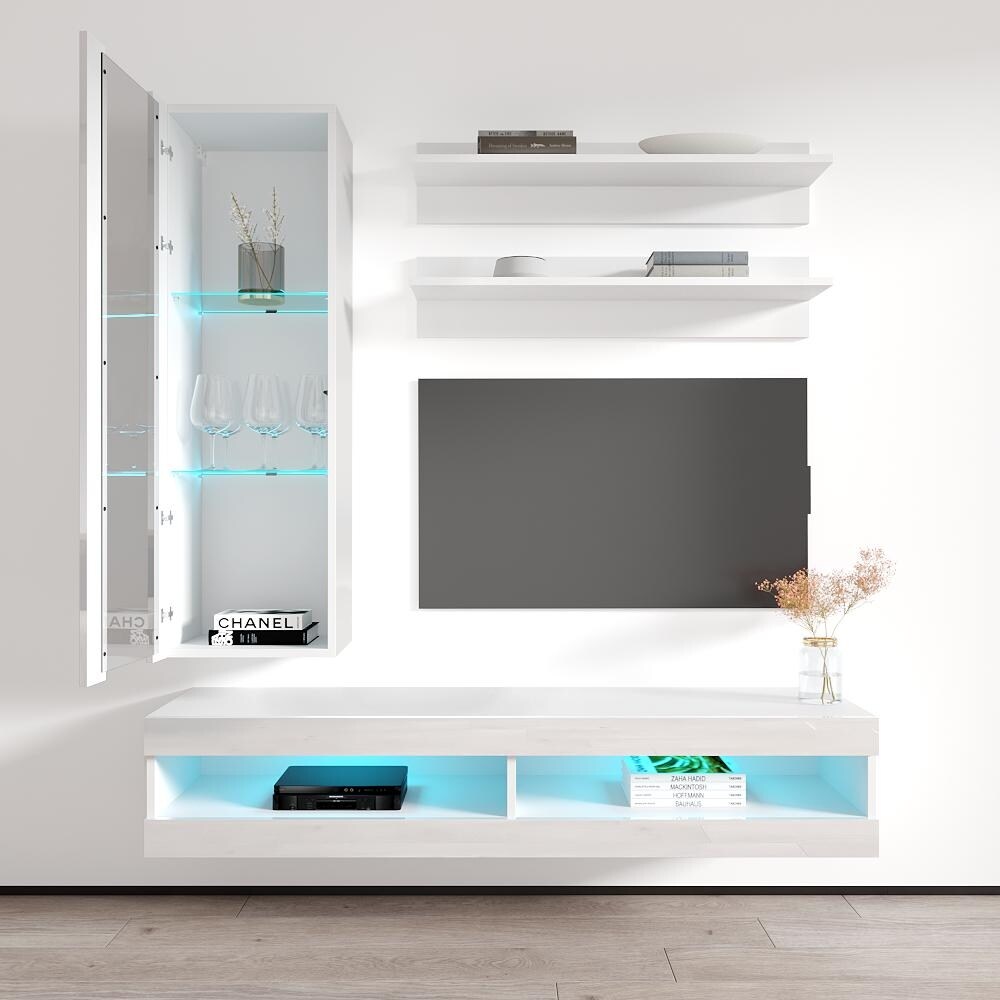 Fly H2 34TV Wall Mounted Floating Modern Entertainment Center