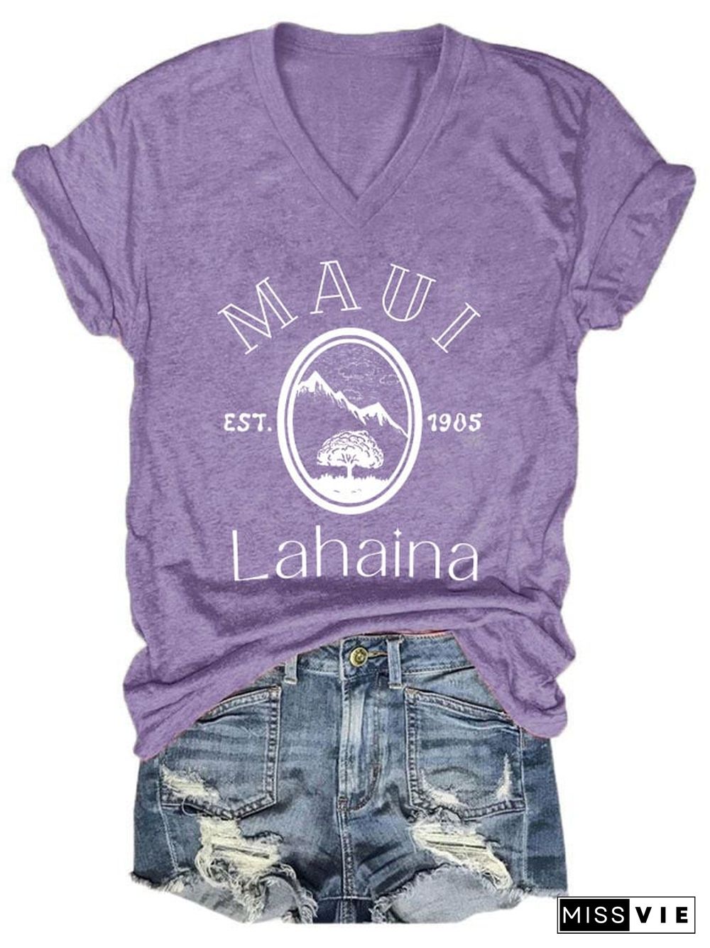 Women's Lahaina Maui Est 1802 aloha forever Casual T-Shirt