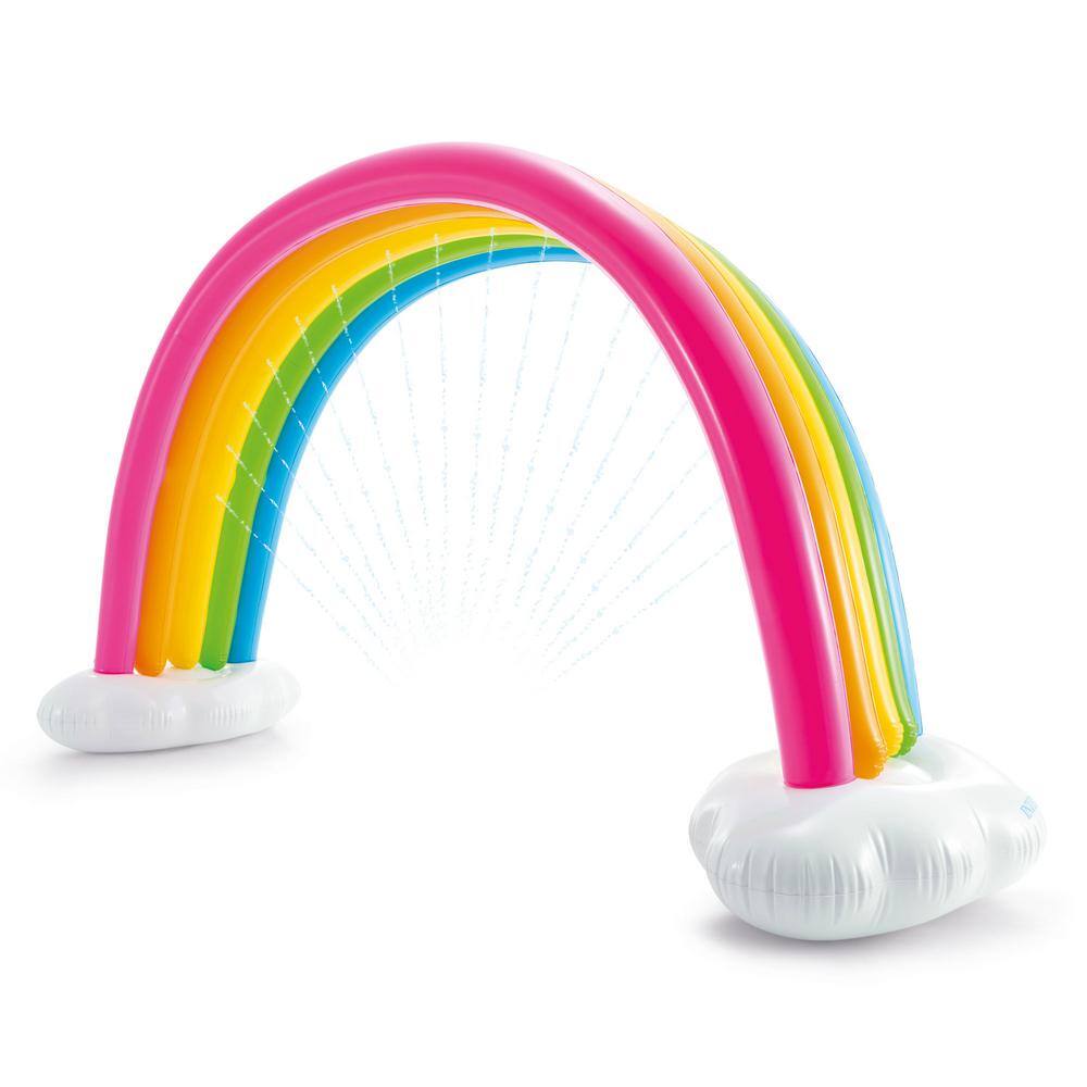 INTEX Multi-Color Plastic Inflatable Rainbow Cloud Outdoor Kids Play Sprinkler Ages 3 and Up 56597EP