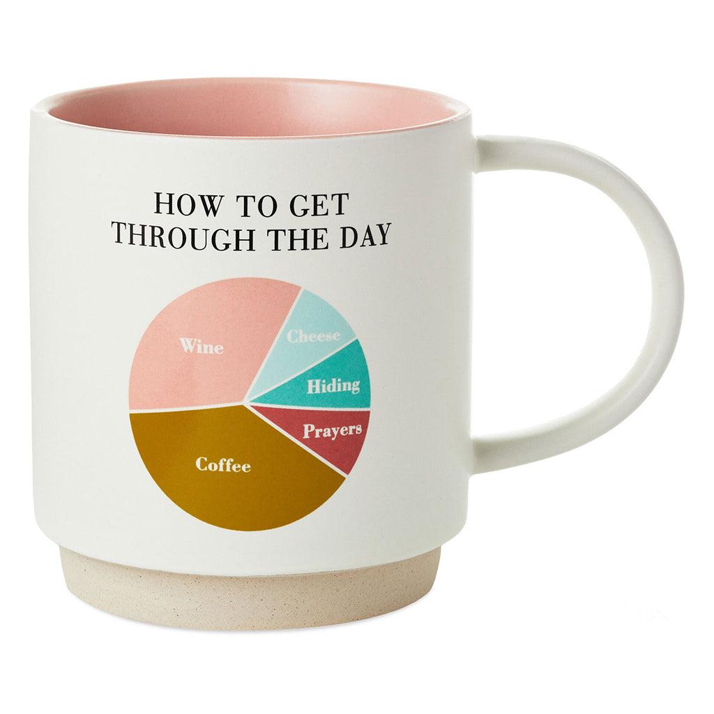 Hallmark  Get Through the Day Pie Chart Funny Mug, 16 oz.