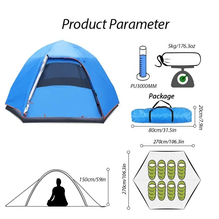 Camping Tents 4 People Beach Tents Waterproof Sun Shelter with Window Quick Automatic Opening Foldable Tent