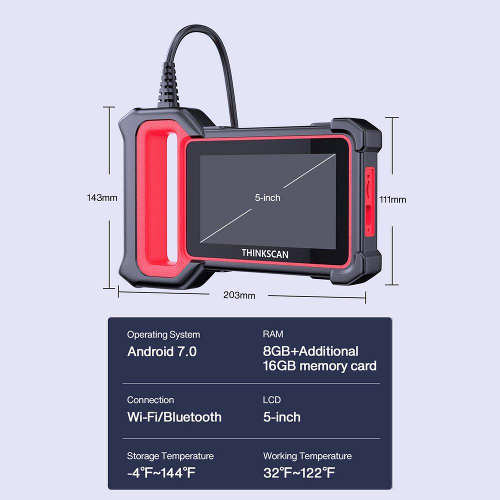 Thinkcar 5 in. OBD2 Scanner Tablet Car Code Reader Vehicle Diagnostic Tester Tool THINKSCAN PLUS S7 TKPS7