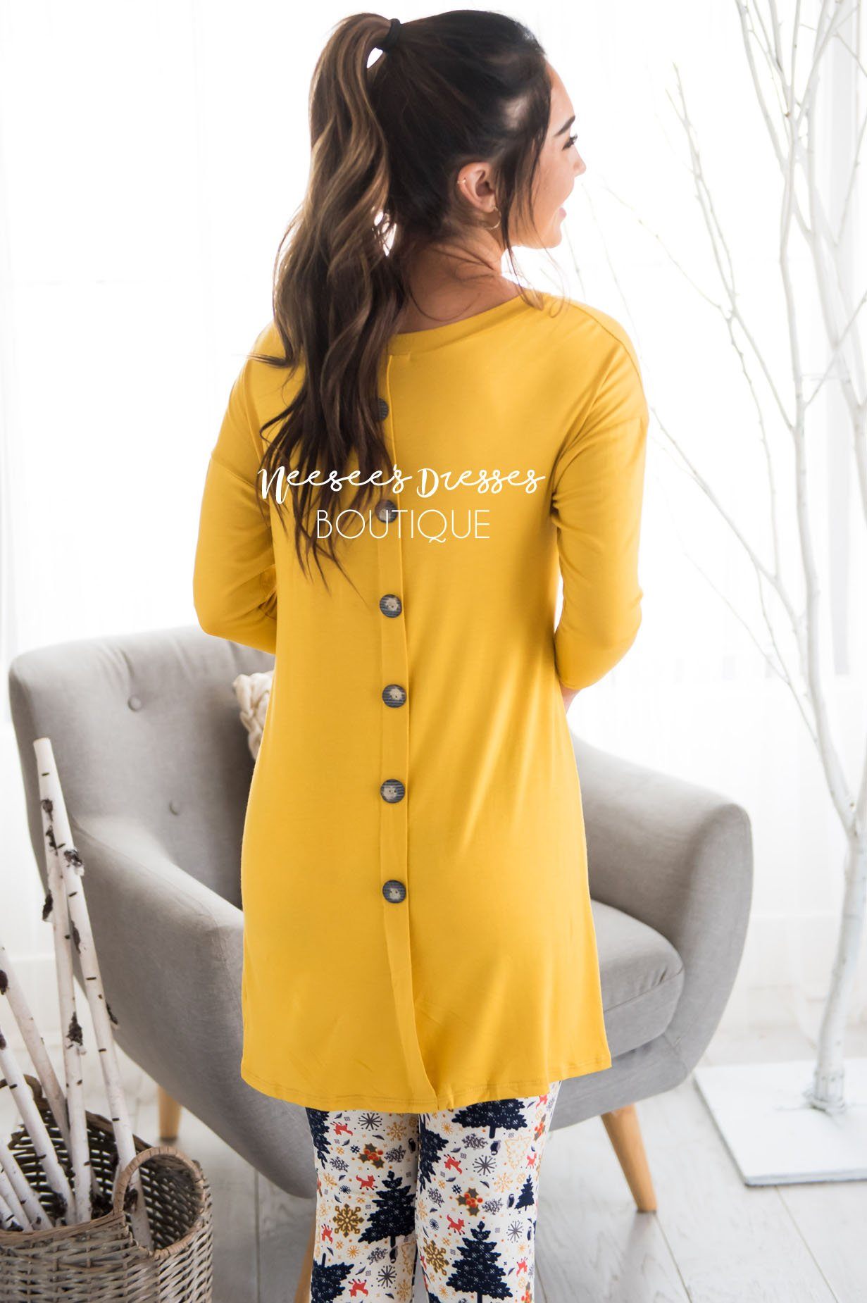 Button Back Pocket Tunic