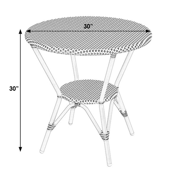 Tobias Outdoor Rattan and Metal Round Bistro Table