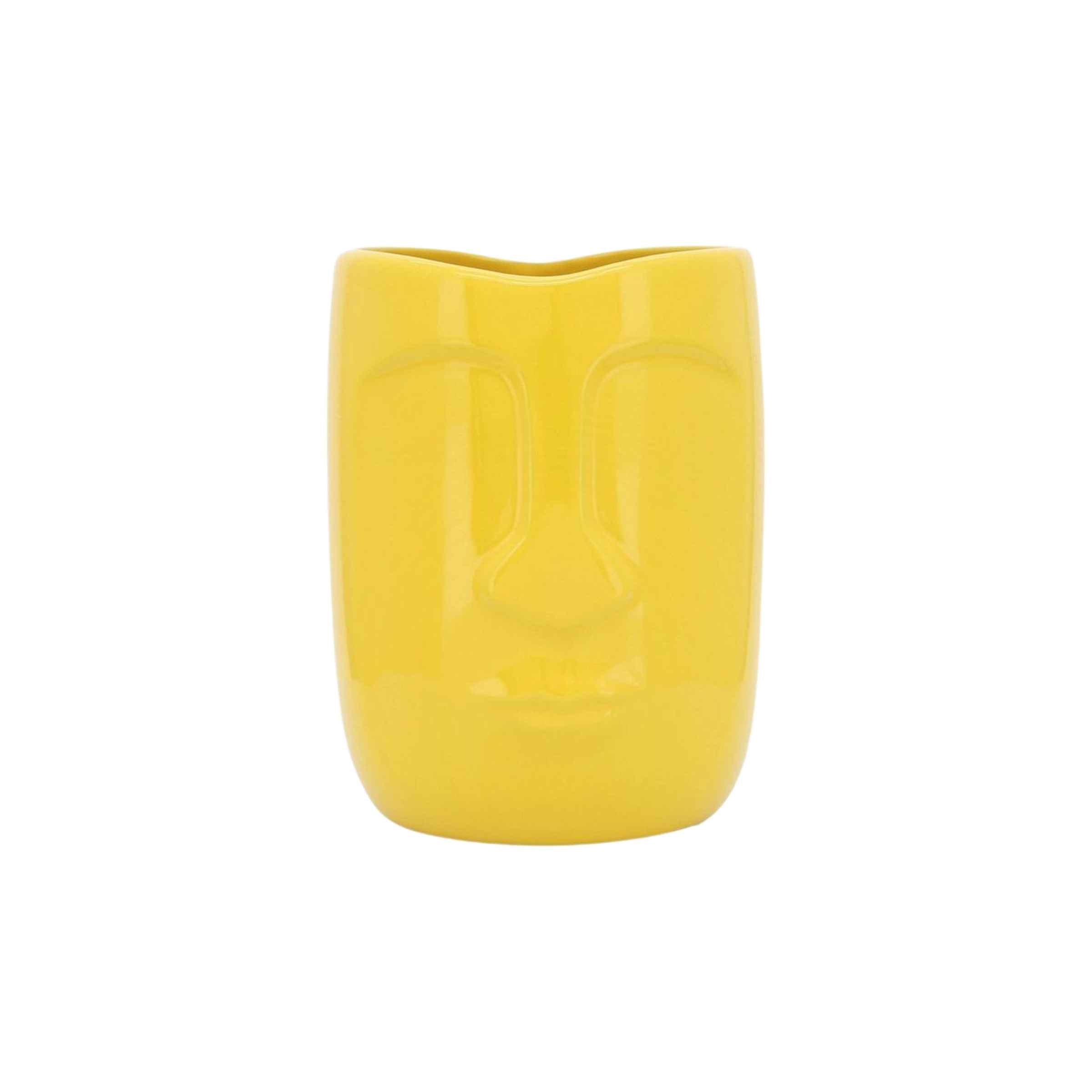 Ceramic Face Vase 15 Cm - Yellow 15765-04