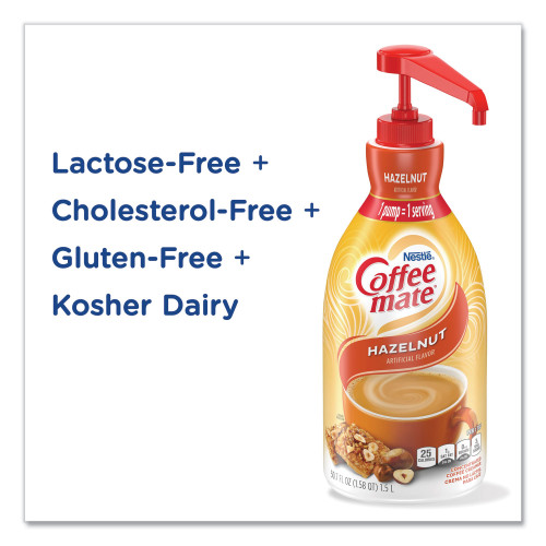 Coffee-mate Liquid Coffee Creamer， Hazelnut， 1500mL Pump Bottle (31831)