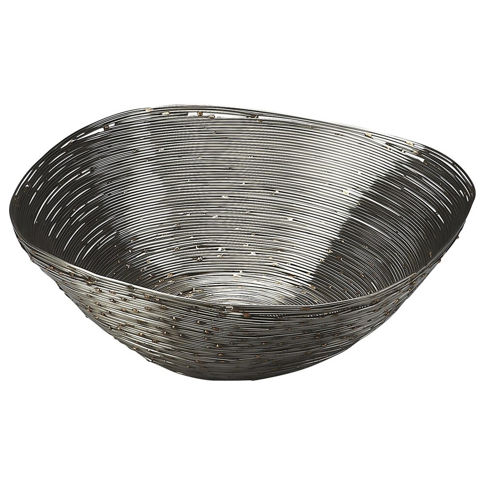 Handmade Grey Stainless Steel Decorative Bowl (India)