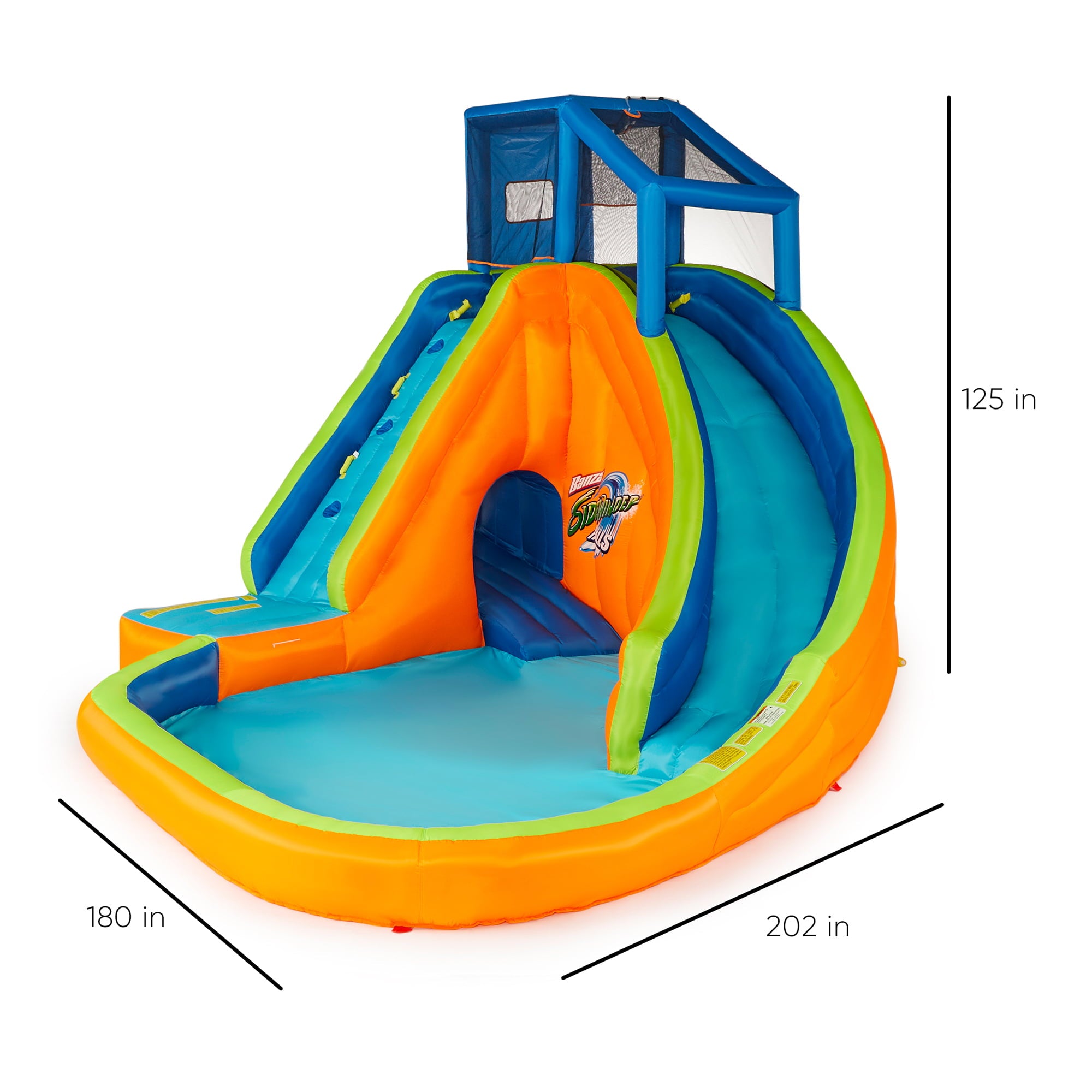 Banzai Sidewinder Falls Inflatable Outdoor Adventure Water Park Swim Pool