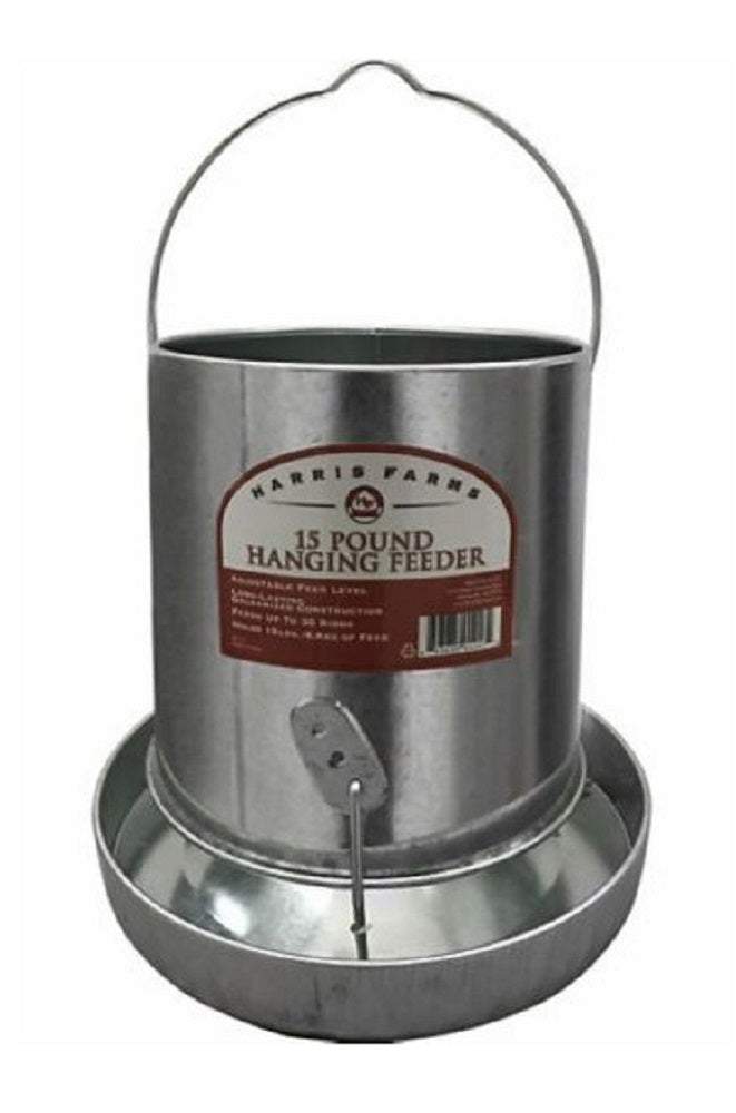 Harris Farms 1000292 Hanging Poultry Feeder， 15 lbs. Capacity， Galvanized Steel