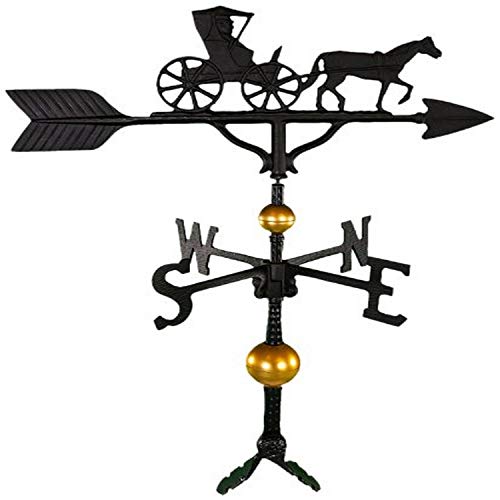 Montague Metal Products WV-373-SB 300 Series 32 In. Deluxe Black Country Dr. Weathervane