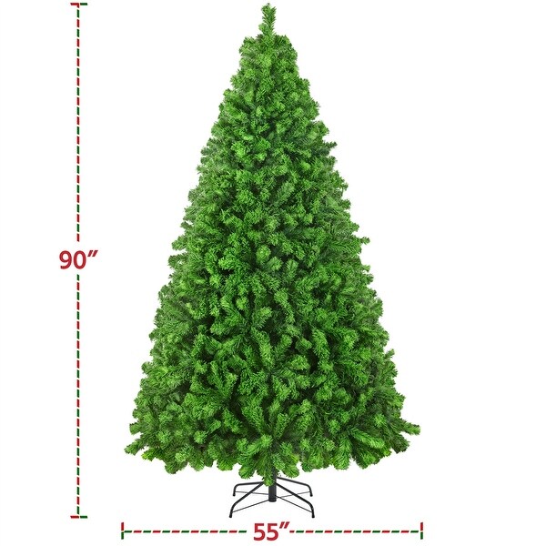 Yaheetech Prelit Flocked Artificial Christmas Tree with Foldable Stand