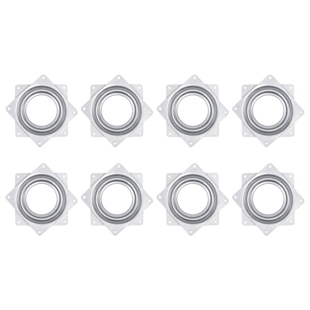 Lazy Susan Hardware  8Pcs 4 Inch Iron Square Ball Bearing Rotating Plate   Silver